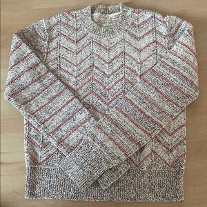 Free People Chevron Pattern Sweater - Red and Gray